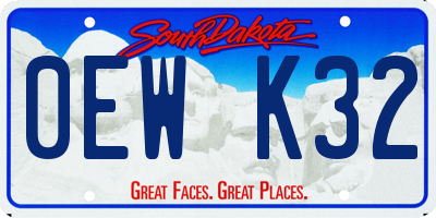 SD license plate 0EWK32