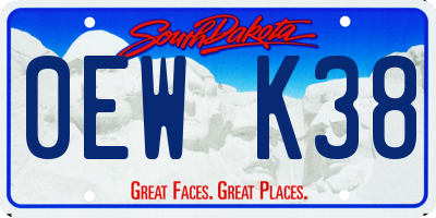 SD license plate 0EWK38