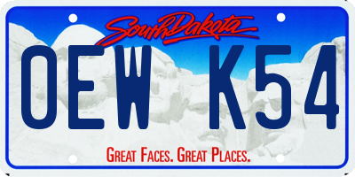 SD license plate 0EWK54
