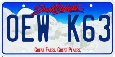 SD license plate 0EWK63