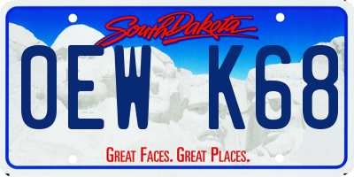 SD license plate 0EWK68