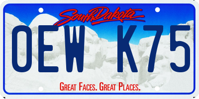 SD license plate 0EWK75
