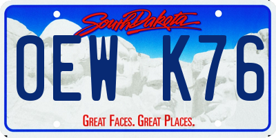 SD license plate 0EWK76