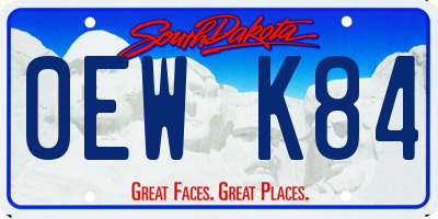 SD license plate 0EWK84