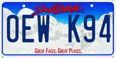 SD license plate 0EWK94