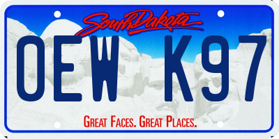 SD license plate 0EWK97