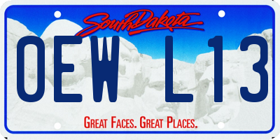 SD license plate 0EWL13