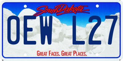 SD license plate 0EWL27