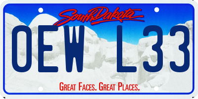 SD license plate 0EWL33