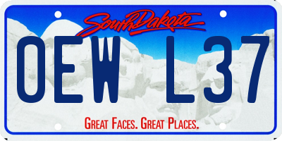 SD license plate 0EWL37