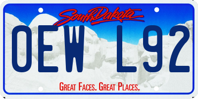SD license plate 0EWL92