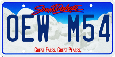 SD license plate 0EWM54