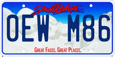 SD license plate 0EWM86