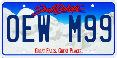 SD license plate 0EWM99