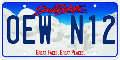SD license plate 0EWN12