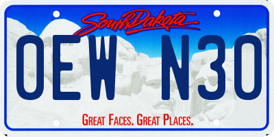 SD license plate 0EWN30
