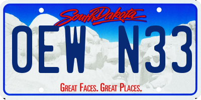 SD license plate 0EWN33
