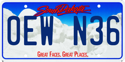 SD license plate 0EWN36