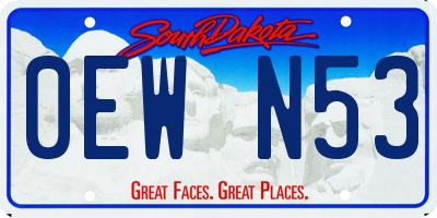 SD license plate 0EWN53