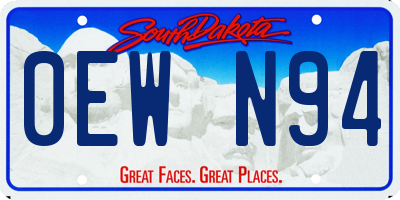 SD license plate 0EWN94