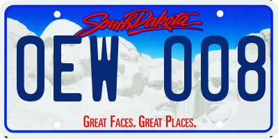 SD license plate 0EWO08