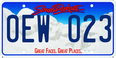 SD license plate 0EWO23