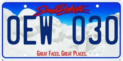 SD license plate 0EWO30
