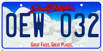 SD license plate 0EWO32