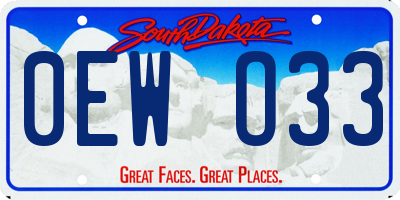 SD license plate 0EWO33