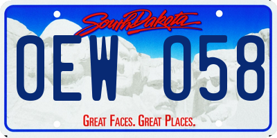 SD license plate 0EWO58