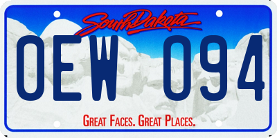 SD license plate 0EWO94