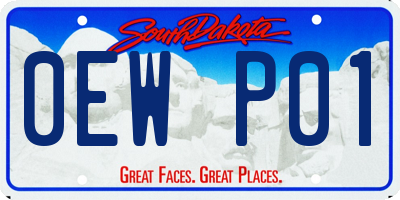 SD license plate 0EWP01