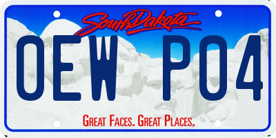 SD license plate 0EWP04