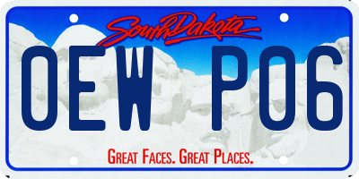 SD license plate 0EWP06