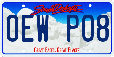 SD license plate 0EWP08