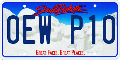SD license plate 0EWP10