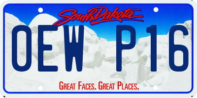 SD license plate 0EWP16