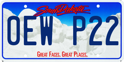SD license plate 0EWP22