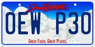 SD license plate 0EWP30