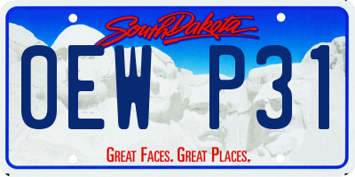SD license plate 0EWP31