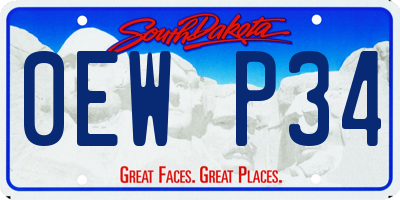 SD license plate 0EWP34