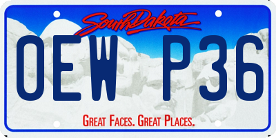 SD license plate 0EWP36
