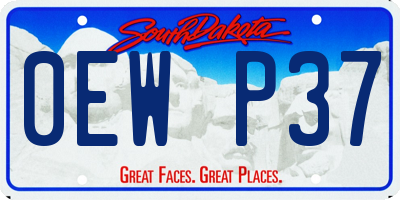 SD license plate 0EWP37