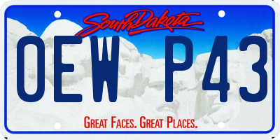 SD license plate 0EWP43
