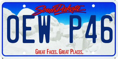 SD license plate 0EWP46