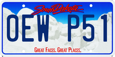 SD license plate 0EWP51