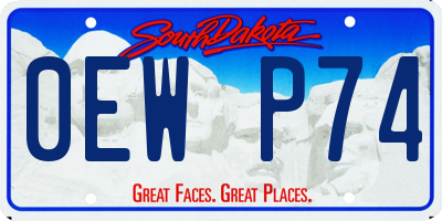SD license plate 0EWP74