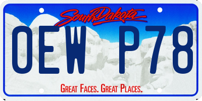SD license plate 0EWP78