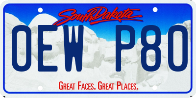 SD license plate 0EWP80