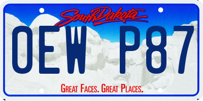 SD license plate 0EWP87